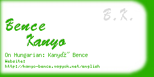 bence kanyo business card